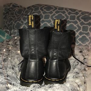 Black soft leather Dr. Martens boots